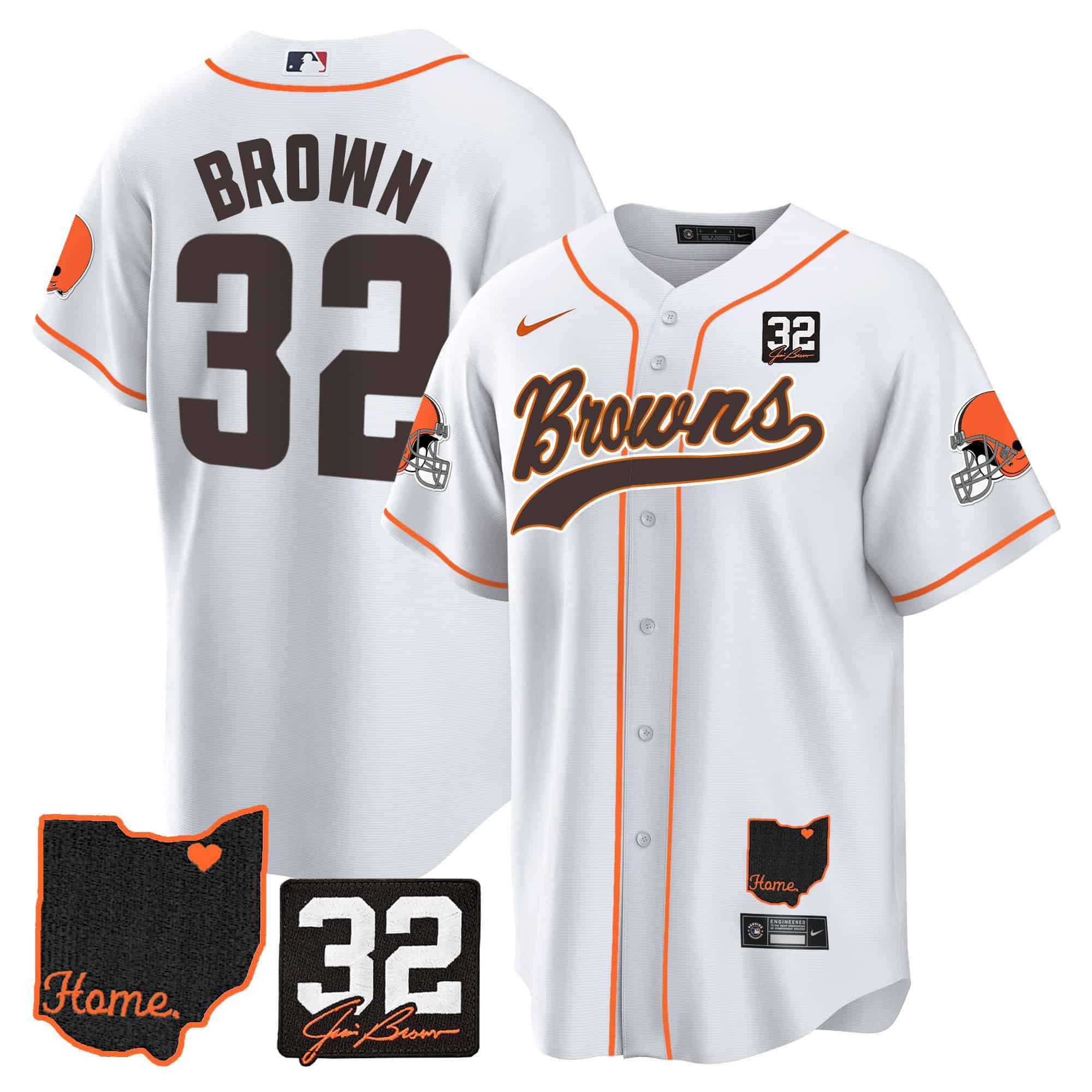 Men Cleveland Browns #32 Brown White Memorial Home Patch Baseball 2024 Nike NFL Jersey->indianapolis colts->NFL Jersey